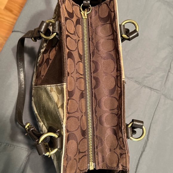 Coach purse brown and gold mixed materials in great condition! - Picture 5 of 16